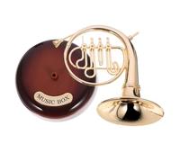 CALLARON Carillon a Carica Manuale Meccanismo Musicale Vintage, Scatola Musicale a Forma di Strumento Tuba in ABS Decorativo da Tavolo, Regalo di Compleanno per Donne, per Arredamento