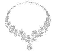 CALLARON Catena la Testa da Sposa in Lega con Cristalli Argento, Accessorio per Chioma Elegante e Facile da Indossare, per Party e Prom