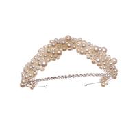 CALLARON Cerchietto Di Perle Ospite Bande Spa Nozze Accessori Per Per Le Donne Fascia Da Donna Copricapo Fascia Per Con Perle Nuziali Scintillare Doppio Fil Di Ferro Bianca