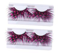 CALLARON Ciglia Finte Deluxe Party Fatte a Mano, 2 Paia Extra Lunghe Colorate, Riutilizzabili Per Feste e Costumi, Accessorio Trucco Occhi Per Donna