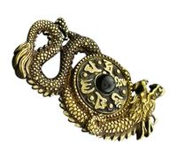 CALLARON Ciondolo Vintage Drago in Ottone Dorato, Decorazione Resistente e Unica, per Camera da Letto o Mensola, Stile Retrò Cinese Autentico