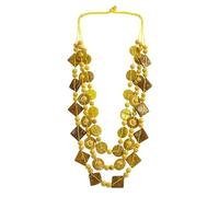CALLARON Collane Di Spessore Per Le Donne: Pendente Di Shell Collana Appariscente Di Perline Di Legno Retro Lunga A Strati, 1, Legno, Nessuna pietra preziosa