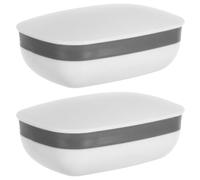 CALLARON Contenitore per Sapone da Viaggio con Coperchio e Spugna, Portasapone Portatile in Plastico e Silicone, Sigillo Sicuro che Previene Perdite, 2 Set per Casa e Palestra