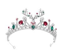 CALLARON Corona Di Corna Di Cervo in Lega Strass Corona Barocca Per Accessori Per Capelli Da Sposa Cerchietto Corna Di Renna Per Feste Natalizie