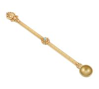 CALLARON Cucchiaio in Ottone Inciso Stile Antico per Rituali Buddisti, Cucchiaio Dorato per Offerte e Rimozione Cenere, Accessorio Etnico Raffinato per Cerimonie Sacre