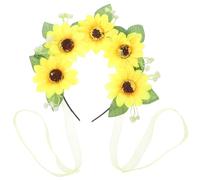 CALLARON Donna Corona di Girasoli Accessori per Capelli Bohémien Circonchio Decorativo Circonchio Corona di Fiori Fascia per Capelli