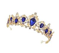 CALLARON Donne coperto accessorio futura sposa Nozze materiale di strass corone tiara regina barocca da sposa e d'oro della sposa Copricapo da sposa