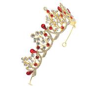 CALLARON fascia di strass accessorio Nozze matrimoni la sposa sarà la tiara sposa per essere decorazioni annata nuziale della sposa barocca d'epoca lega rosso