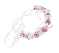 CALLARON Fascia Di Strass Fiore Per Essere Compleanno Floreale Fasce Da Sposa Banca Da Ragazza Banca Di Flower Pearl Fascia Da Sposa Copricapo Da Ragazza Bambina Canda Lega Rosa