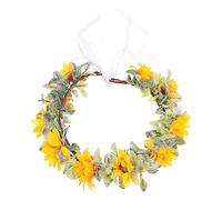 CALLARON Fascia per Chioma a Forma di Girasole e Ghirlanda da Sposa, Copricapo da Spiaggia Struttura in Ferro, Accessorio Decorativo per Matrimonio, Foto ed Eventi, Fascia da Donna per Viaggio