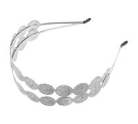 CALLARON Fascia per Chioma Donna in Metallo Argento a Doppio Strato Monete Rotonde, Comoda e Sicura, Stile Vintage Elegante per Matrimonio e Danza