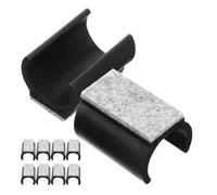 CALLARON Feltrini a U per Gambe di Sedia, 10 Pezzi, 19mm, Nero | Protezione in Lana e Plastica, Superficie Antiscivolo, Scorrimento Silenzioso su Parquet e Sale Conferenze