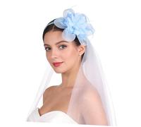 CALLARON Fermaglio per Chioma da Sposa Piume e Rete, Leggero e Comodo, Forma Cappellino Vintage Elegante per Varie Occasioni