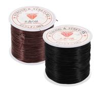CALLARON Filo di Estensione Elastico Piatto 06 MM per Extension Chioma e Trecce Cordino Resistente per Braccialetti Fai da Te Set 2 Pezzi Marrone e Nero per Acconciature e Creazioni