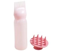 CALLARON Flaconi Applicatori per Pettine per Radici Chioma con Scala Graduata 2 Pezzi per Tintura e Trattamento Chioma, Bottiglie Spremibili Rosa con Pettine Integrato per Uso