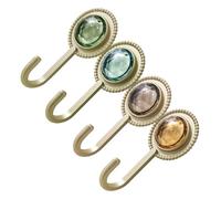 CALLARON Ganci Adesivi da Parete Autoadesivi, 4 Pezzi, Stile Vintage a Diamante, senza Foratura, per Appendiabiti e Accessori Bagno, Facile da Montare Forte Adesione