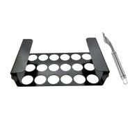 CALLARON Graticola per Barbecue in Acciaio Inossidabile con 18 Fori, Supporto per Cosce di Pollo e Coratore di Peperoncini, Facile da Trasportare e Conservare per Grigliate All'aperto