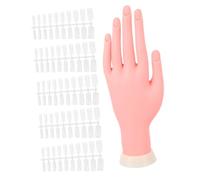 CALLARON Manicure Practice Hand Model Silicone Faux Hand for Nail Art Training Left Flexible Design with Nail Tips Included