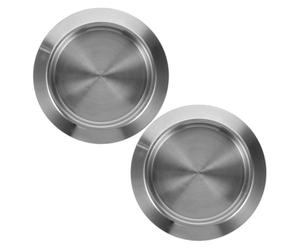 CALLARON Maniglia Incasso Foro Singolo 2 Pezzi Argento in Acciaio Inossidabile Presa Comoda e Linee Interne Lisce per Porte Scorrevoli in Vetro per Armadi e Cassetti
