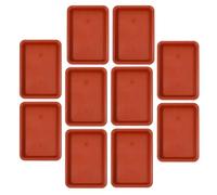 CALLARON Mantiene Asciutti Pavimenti e Superfici Sottovasi Rettangolari Rossi Set 10 Pezzi in Plastica Supporto Ottimale per Bonsai e Vaso di Piante per Uso Interno e Giardinaggio
