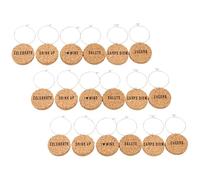 CALLARON Marcatori per Bicchieri di Vino 18 Pezzi Anelli Decorativi in Materiale Sintetico, Design Facile da Usare, per Feste e Riunioni di Famiglia