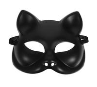 CALLARON Maschera da Gatto in Plastica Nera Semilavorata per Carnevale e Feste, Sicura e Comoda, Adatta alla Maggior Parte dei Volti, per Celebrazioni e Cosplay