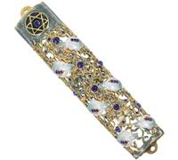 CALLARON Mezuzah in Metallo con Pergamena Benedetta, Decorazione per Porta D’Ingresso e Ornamento di Hanukkah con Scrittura Sacra per Protezione della Casa