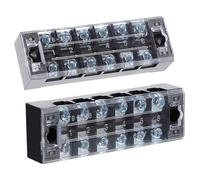 CALLARON Morsettiere a Doppia Vite Isolate in Ottone Copertura Protettiva, Blocco Morsettiera 25a Resistente Agli Urti per Cablaggio Industriale - Set da 5 Pezzi per Collegamento Sicuro