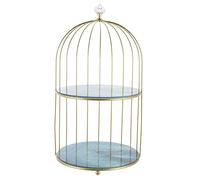 CALLARON Organizer Cosmetico Forma Di Gabbia Per Uccelli Ferro Doppio Design Elegante Per Bagno e Vanity Desk Soluzione Pratica Per Contenimento Di Trucco e Accessori