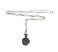 CALLARON Orologio da tasca al quarzo retrò con catena dorata, orologio classico con ciondolo a forma di collo cavo, decorativo, per uomini e donne