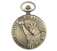 CALLARON Orologio Da Tasca Retrò Con Statua Della Libertà Greca Numeri Romani Collana Con Catena in Lega Elegante Accessorio Di Moda