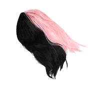 CALLARON Parrucca Da Donna Con Extension In Pizzo Frontale Trucco Lunga Sintetica Rosa Sfumata Di Colore Scuro Mezza Parrucca Liscia Nera Filo Ad Alta Temperatura