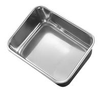 CALLARON Piatto Profondo in Acciaio Inox 304 Resistente All'usura e Non Deformabile, Design Semplice e Dettagli Delicati, per Sushi e Barbecue