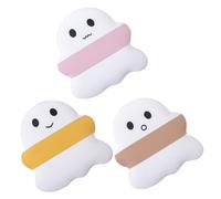 CALLARON Piumino Da Cipria Fantasma 3 Pezzi Mini Set Soffio Da Dito Laccetto Per Trucco Viso Compatto Donna Da Viaggio Polvere Asciutto e Bagnato