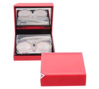 CALLARON Porta Lenti Contatto Compatta Contenitore Viaggio Sigillo di Perdite Custodia Trasparente Finestra Doppio Scomparto per Lente Occhio Sinistro e Destro