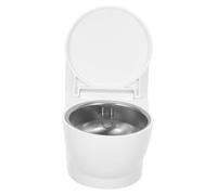 CALLARON Posacenere da Muro Salvaspazio Bianco con Coperchio a Forma di Wc Facile Installazione in Pp e Acciaio Inossidabile per Piccoli Appartamenti e Uso Interno