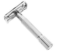 CALLARON Rasoio di Sicurezza Manuale da Uomo Manico in Ottone Pesante, Tagliabarba Doppio Lama Staccabile per Rasatura Delicata e Modellatura Baffi, Pizzetto e Basette, Rasoio Aperto