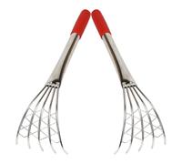 CALLARON Rastrello per Vongole e Molluschi in Acciaio Inox 40 Cm, Manico Lungo, Set 2 Pezzi, Ideale per Scavo in Fanghi Marini e Spiaggia