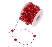 CALLARON Rotolo di Perle Rosse in Plastica per Decorazioni Pendenti e Accessori Fai-da-Te per Ogni Occasione e Decorazione di Scena
