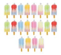 CALLARON Set 20 Pezzi Ciondoli Fai da Te in Resina a Forma di Bastoncino di Gelato Multicolore Anello per Gioielli Decorativi, Ornamenti per Braccialetti, Collane e Colore Colore Casuale