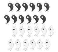 CALLARON Set 24 Pezzi Ciondoli Tai Chi Bagua in Lega Smalto Nero e Bianco, Accessori Creativi per Gioielli Fai da Te, Pendenti per Bracciali e Collane, Materiale per Artigianato e