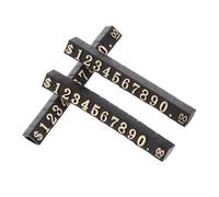 CALLARON Set 3 Pezzi Cartellini Prezzo Cubo Dorati, Blocchi Numerici Espositore da Banco per Gioielli, Etichette Numeri e Lettere per Negozi al Dettaglio e Vetrine