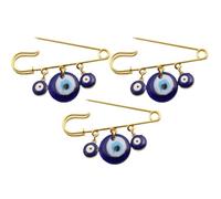 CALLARON Set 3 Spille Occhio Turco Blu in Resina e Lega, Spille da Sciarpa Antimalocchio, Non Si Deformano, Sicure la Pelle, per Festival e Abbinamenti Borse