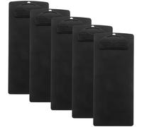 CALLARON Set 5 Pezzi Portablocco Mini Portadocumenti Nero, Lavagna Multifunzione Leggera e Compatta, Clip per Documenti da Ufficio per Conferenze e Menu, Supporto per Appunti e Fatture