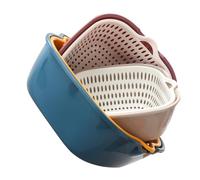 CALLARON Set 6 Pezzi Cestelli per Lavaggio delle Verdure in Plastica Doppio Strato e Manici Laterali, Scolapasta Multifunzione per Cucina, Supporto di Stoccaggio e Drenaggio Frutta