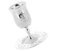 CALLARON Set Coppa Kiddush Shabbat Placcata in Argento, Calice per Vino Pasquale e Festività Judaica, Coppa Santa per Celebrazioni Ebraiche e Momenti Rituali
