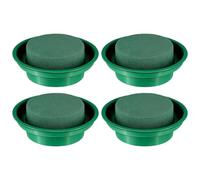 CALLARON Set da 4 Blocchi di Fango Floreale Rotondo Assorbente Ciotola Decorativa, Accessori per Composizioni Floreali Fai da Te, Mantenimento Fiori Freschi per Decorazioni e Trasporto