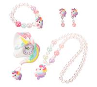 CALLARON Set Di Gioielli Per Bambine Bracciale in Silicone Collana Orecchini Orologio Per Bambini Accessori Divertenti Ed Eleganti