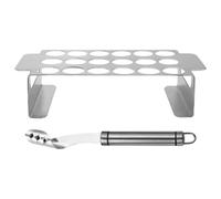 CALLARON Set di Utensili in Metallo per Barbecue con Corer per Peperoncino e Graticola in Acciaio Inox, per Cucinare e Fissare i Peperoni Durante Barbecue