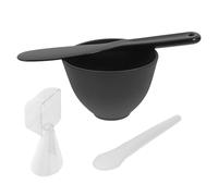 CALLARON Set per Maschere Viso in Silicone Nero con Ciotola, Cucchiaio Dosatore e Applicatore, Materiale Pp, Facile da Usare per DIY e Parrucchieri